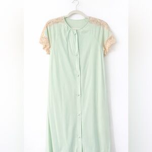 Vintage Mint Button-Down Nightgown